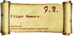 Fityor Nemere névjegykártya